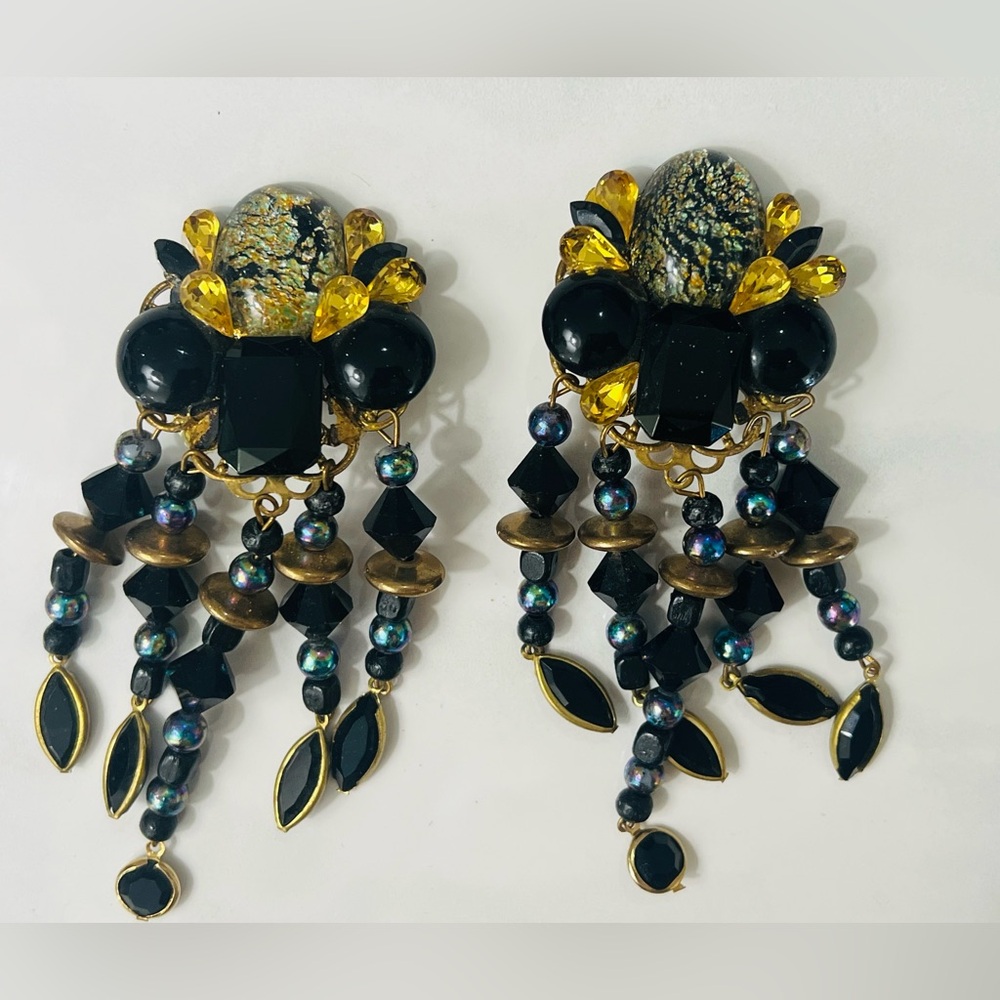 Michele Sugar 1980s Huge amazing pierced earrings